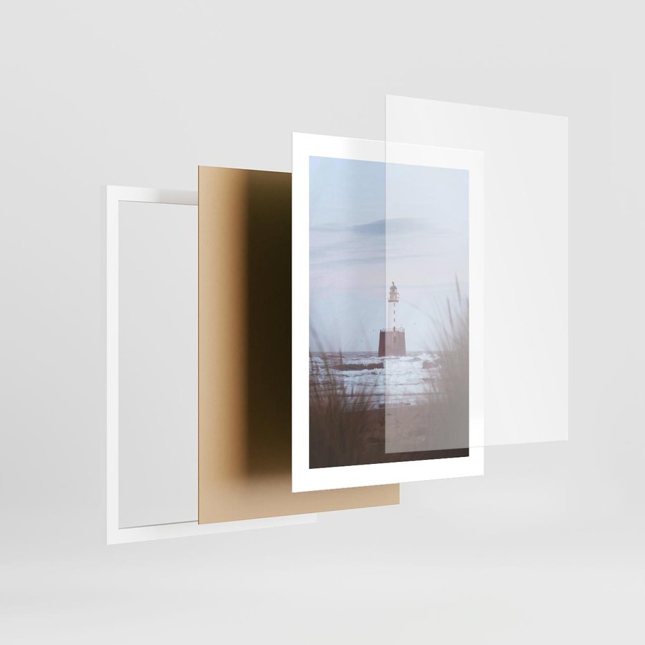 Plakat w ramie 30x40 - Magiczna Aura - latarnia, mgła - rama biała