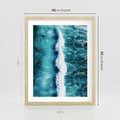 Plakat w ramie 40x50 - Błękitna Siła Oceanu - fale, ocean - rama drewno