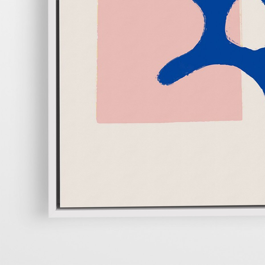 Obraz w ramie 80x120 - Migotliwe Nastroje - abstrakcyjna niebieska forma, dziwne kształty - rama biała