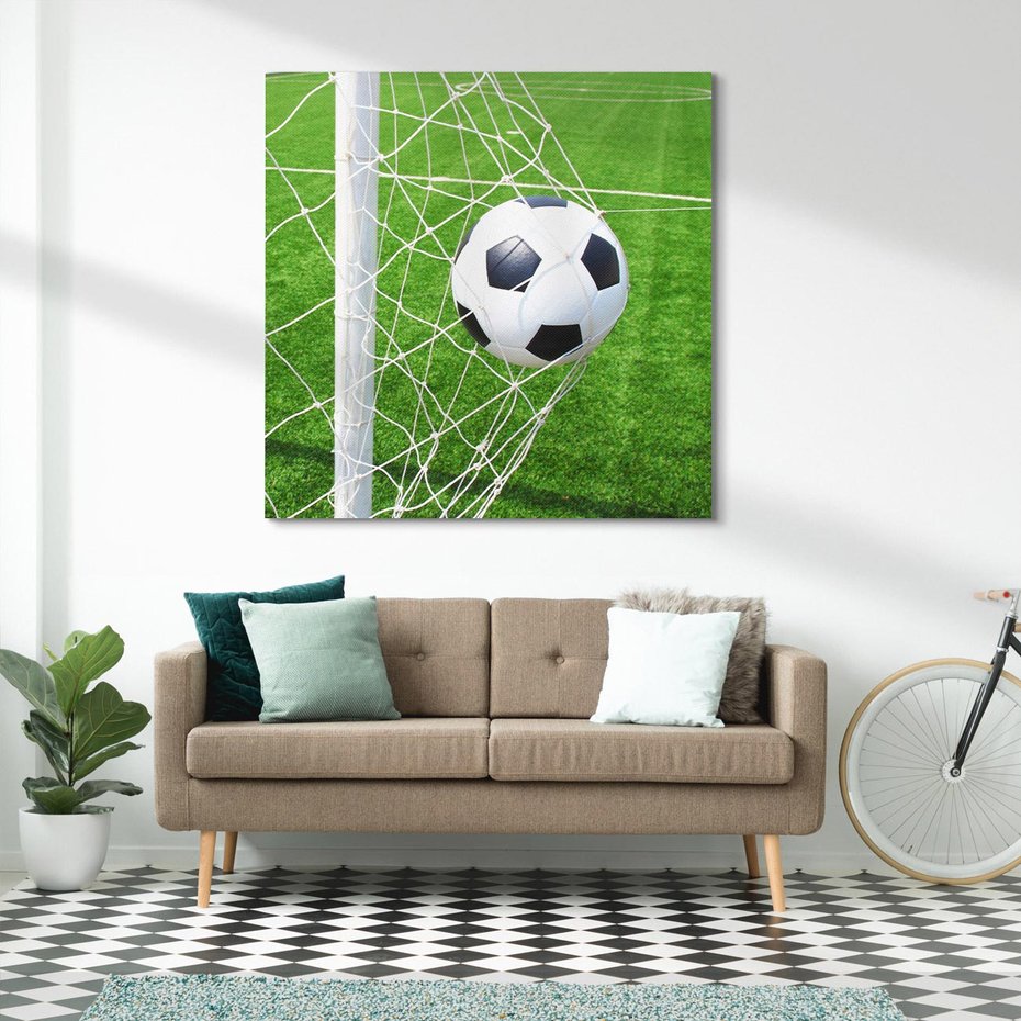 Obraz na płótnie 30x30 - Namiętność Piłki i Gola - piłka nożna, gol