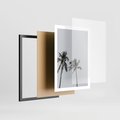 Plakat w ramie 50x70 - Tropikalny Raj: Palmy i Niebo - palmy, niebo - rama czarna