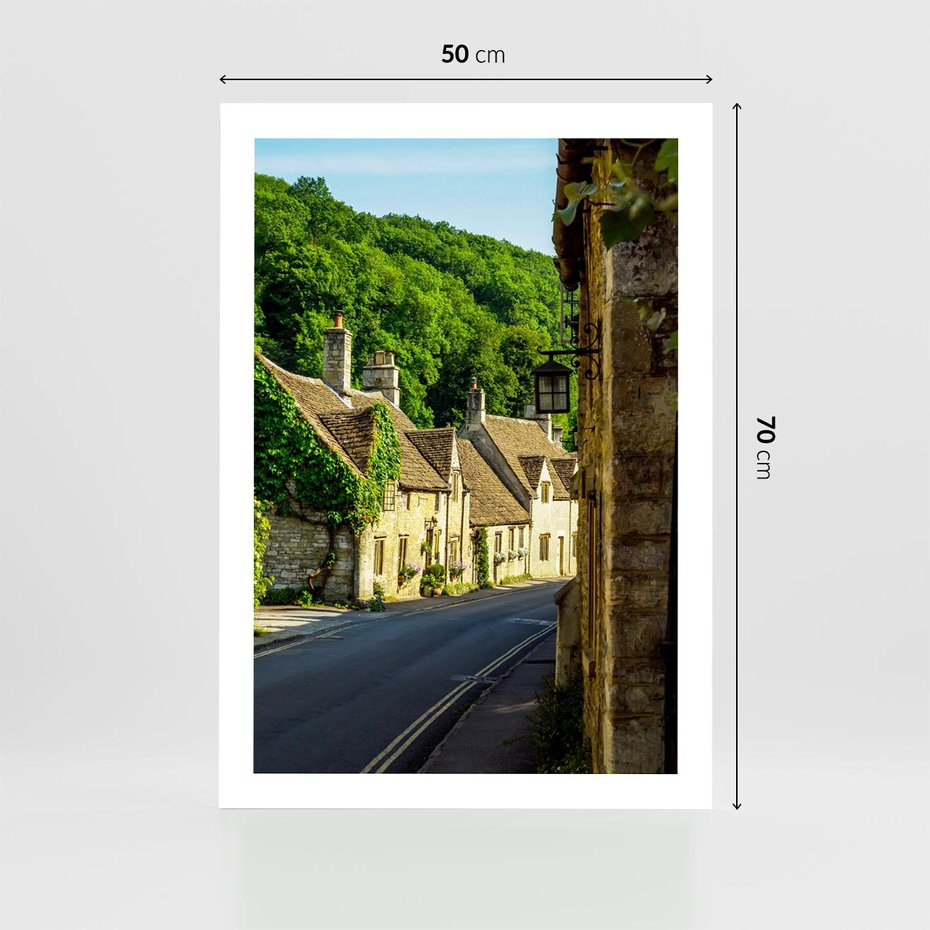 Plakat bez ramy 50x70 - Odkryj tajemnice miasta - uliczka, perspektywa