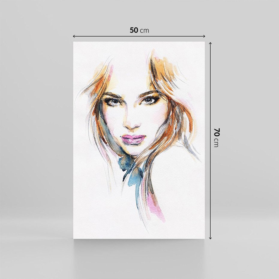 Obraz na płótnie 50x70 - Abstrakcyjny portret kobiecy - grafika, kobieta