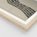 Plakat w ramie 50x70 - Migotliwa Innowacyjna Ekspresja - boho plakat, czarne kropki kreski - rama drewno