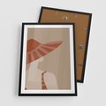 Plakat w ramie 50x70 - Kobiecy Portret - plakat retro, kobieta w kapeluszu - rama czarna
