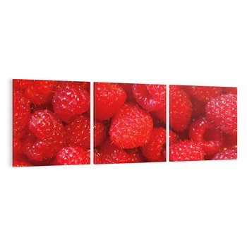 Obraz na płótnie 150x50 - "Maliny - Owocowy Raj - maliny, owoce