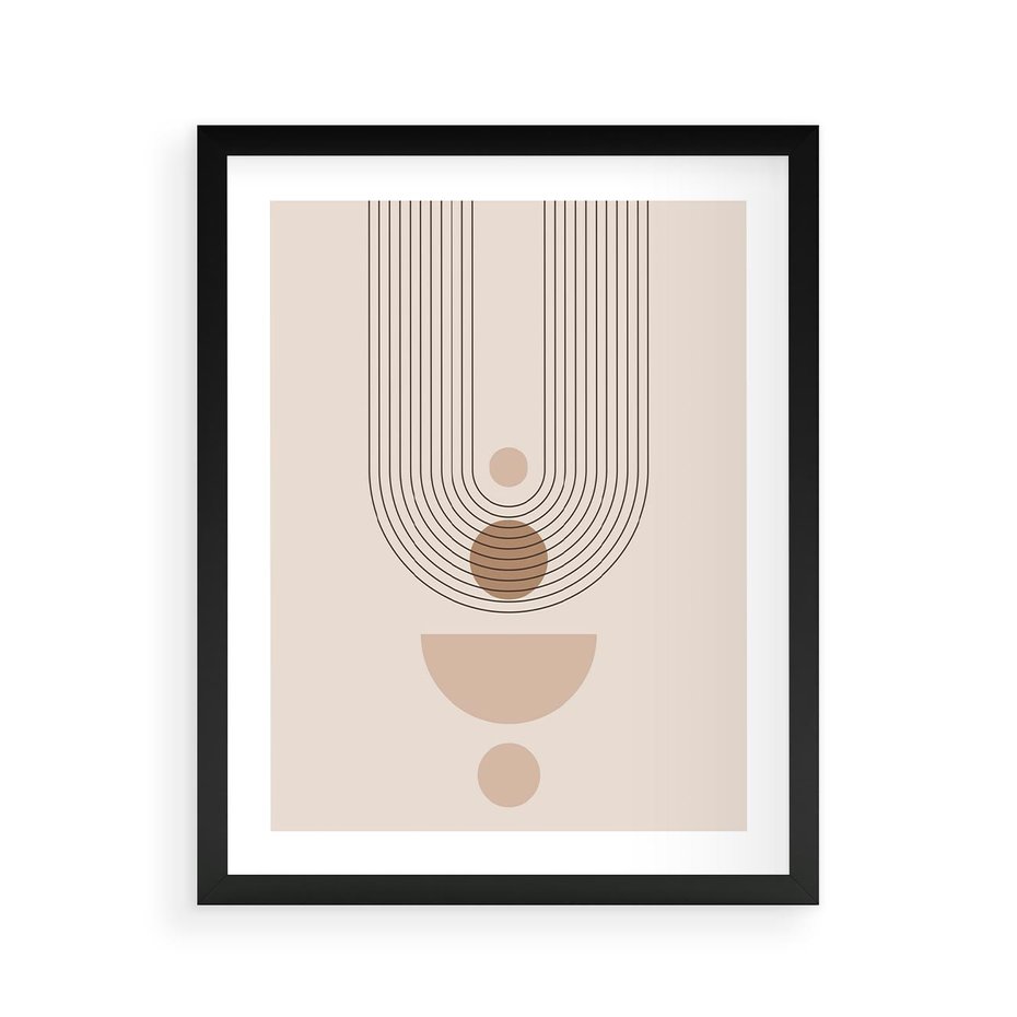 Plakat w ramie 40x50 - Strukturalne Kształty Postępu - boho plakat, minimalizm - rama czarna