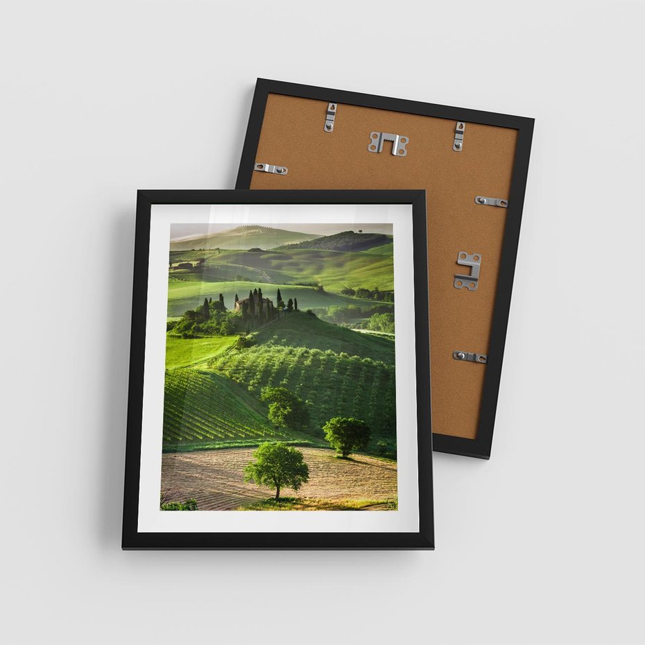 Plakat w ramie 40x50 - Pejzaż Widoczek - widoczek, pejzaż - rama czarna