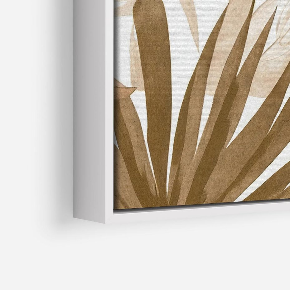 Obraz w ramie 80x80 - Liście w Akwareli - akwarela, malowane liście - rama biała