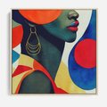 Obraz w ramie 80x80 - Kolory Kobiety - mural, abstrakcja - rama drewno