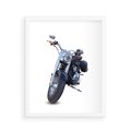 Plakat w ramie 40x50 - Motocykl w ruchu - motor, bike - rama biała
