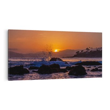 Obraz na płótnie 120x60 - Morze, fale i skały - morze, fale