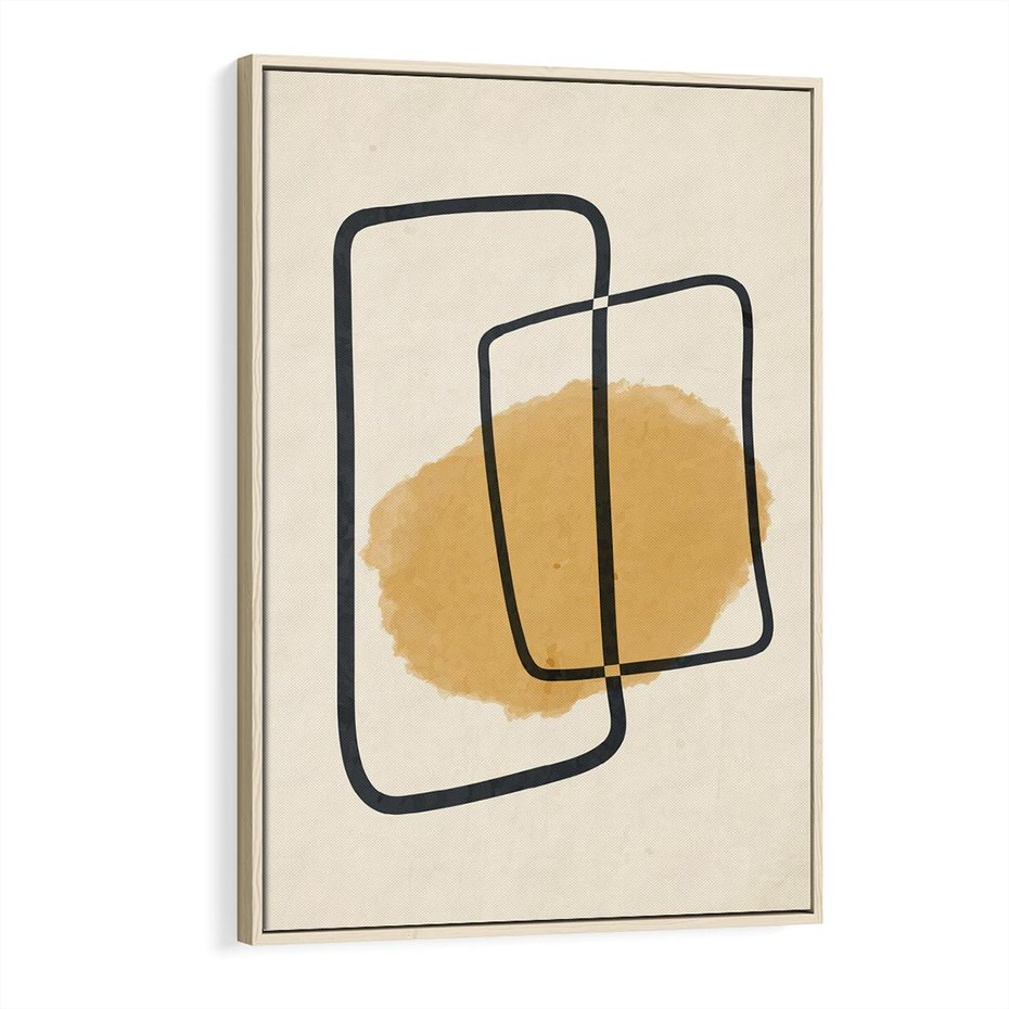 Obraz w ramie 80x120 - Rozkwitające Formy - abstrakcyjne nieregularne kształty, minimalistyczny plakat - rama drewno