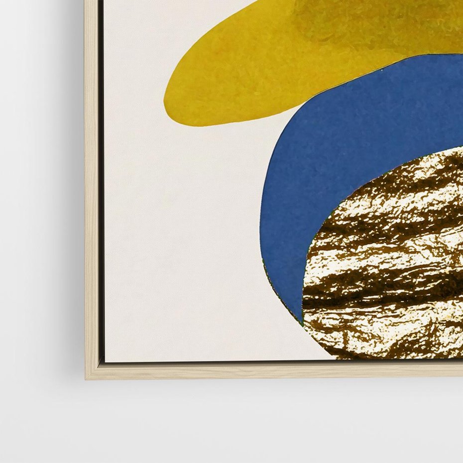 Obraz w ramie 80x80 - Kolorowe Przenikanie Kształtów - abstrakcyjne formy, obraz olejny - rama drewno