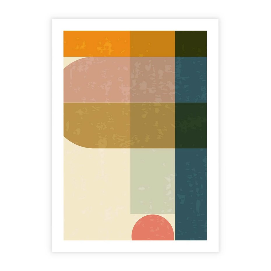 Plakat bez ramy 50x70 - Geometryczna Grafika na Plakacie - geometryczna nowoczesna grafika, minimalizm