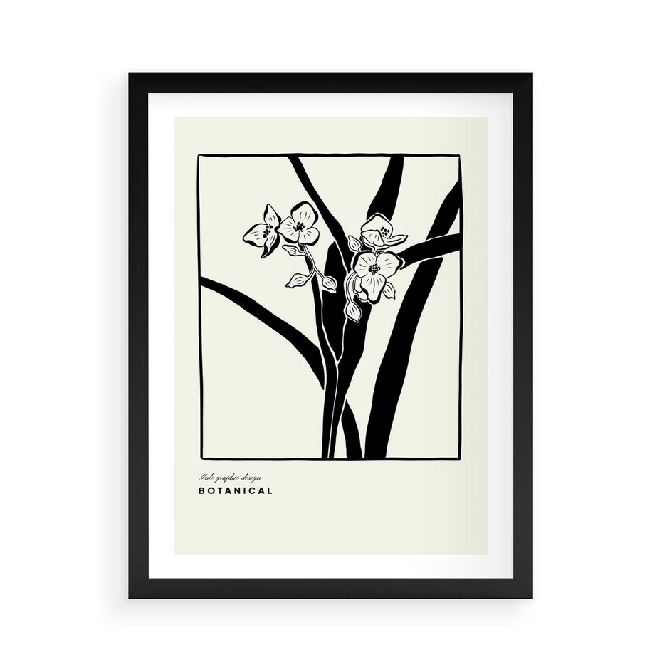 Plakat w ramie 50x70 - Symfonia kwiatowej ekspresji - kwiat, grafika - rama czarna