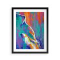 Plakat w ramie 40x50 - Olejne Wibrujące Emocje - abstrakcyjny obraz, różne kolorowe maźnięcia pędzla - rama czarna