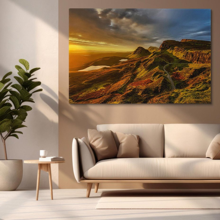 Obraz na płótnie 100x70 - Malownicza panorama górskich skał - góry, skały