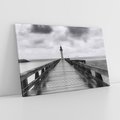 Obraz na płótnie 70x50 - Romantyczny pomost z latarnią - pomost, latarnia
