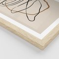 Plakat w ramie 50x70 - Bezczasowe Kontury - abstrakcyjne linie, zaplątane - rama drewno