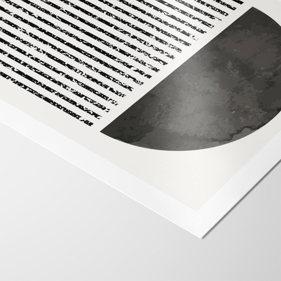 Plakat bez ramy 40x50 - Taniec Impulsów - abstrakcyjne czarno białe formy, minimalizm