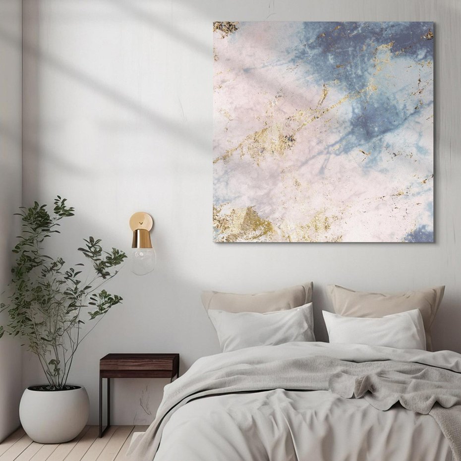 Obraz na płótnie 50x50 - Luksusowa Dekoracja - marmur, złoto