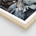 Plakat w ramie 30x40 - W Zimowej Krainie - renifer, zima - rama drewno