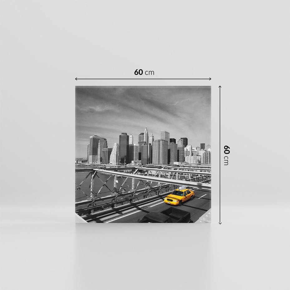 Obraz na płótnie 60x60 - Podróż taksówką przez Nowy Jork - TAXI, miasto