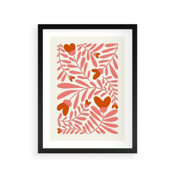 Plakat w ramie 30x40 - Taniec komplementarnych barw - kwiaty, pastelowe kolory - rama czarna