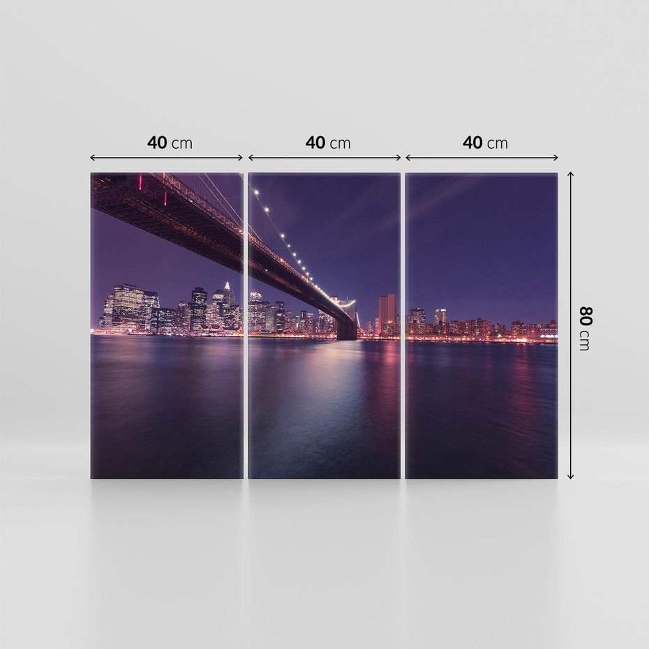 Obraz na płótnie 120x80 - Most w Nowym Jorku nocą - most, Nowy Jork