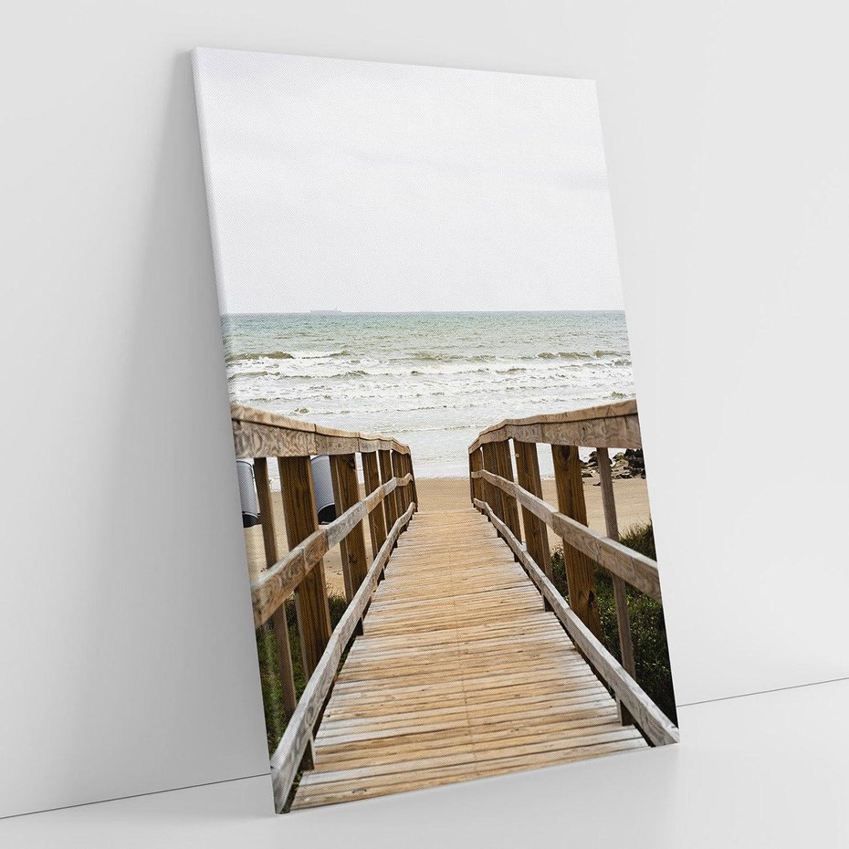Obraz na płótnie 80x120 - Morze i drewniany pomost - morze, pomost