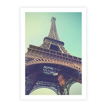 Plakat bez ramy 40x50 - Wieża Eiffla w czarno-białej odsłonie - Eiffla, Paryż