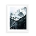 Plakat w ramie 40x50 - Góry w Zimowym Uścisku - góry, ośnieżone szczyty - rama biała