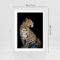 Plakat w ramie 30x40 - Elegancja Jaguarowej Pantery - jaguar, pantera - rama biała