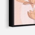 Obraz w ramie 50x50 - Przenikające Kształty - minimalistyczny plakat, pudrowe kwiaty - rama czarna