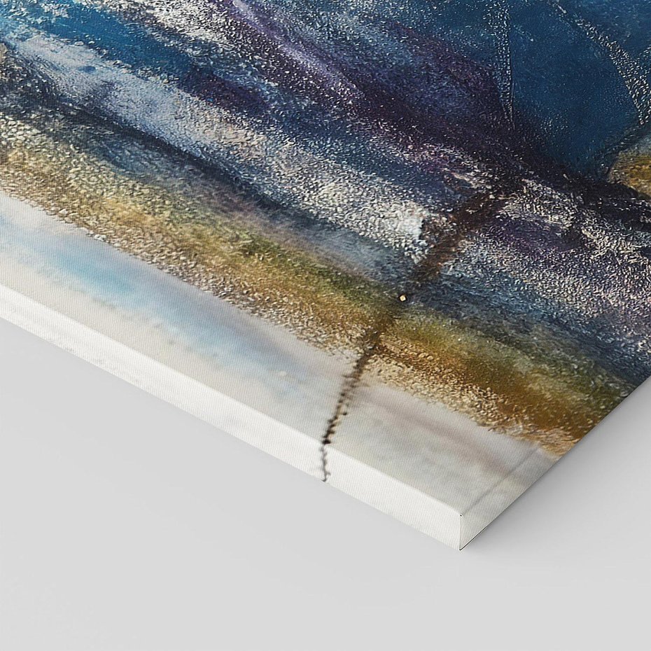 Obraz na płótnie 120x80 - Tekstura Kwiatu - olejny obraz, niebieski kwiat