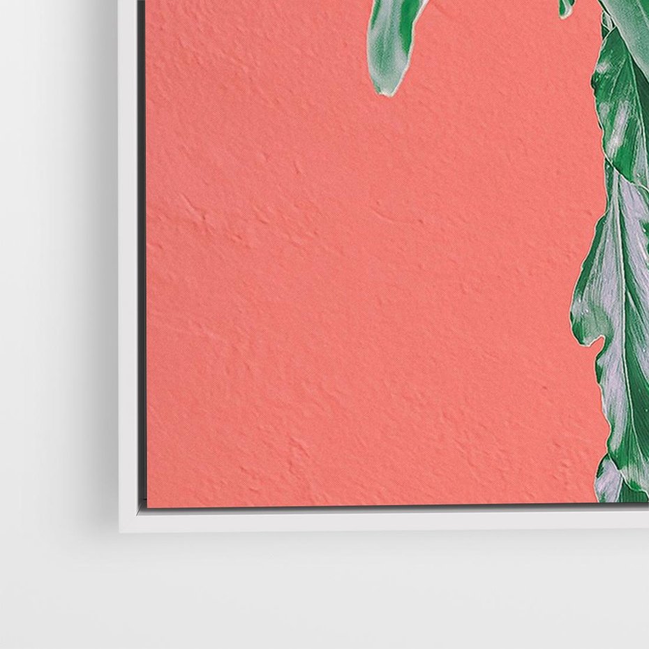 Obraz w ramie 70x50 - Energetyczna Eksplozja Natury - liście, kolor - rama biała