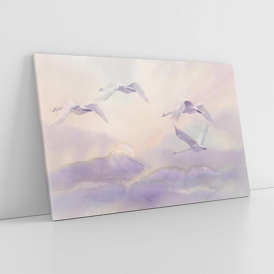 Obraz na płótnie 70x50 - Ruchoma cisza widzenia - akwarela, subtelene