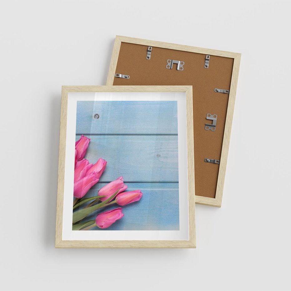 Plakat w ramie 40x50 - Piękno w pełnym rozkwicie - kwiaty, tulipany - rama drewno