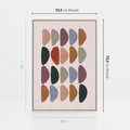 Obraz w ramie 50x70 - Granice Boho - abstrakcyjny obraz, geometryczna kompozycja - rama drewno