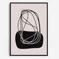 Obraz w ramie 70x100 - Linie Eksploracji - abstrakcyjne szkicowane linie, minimalizm - rama czarna