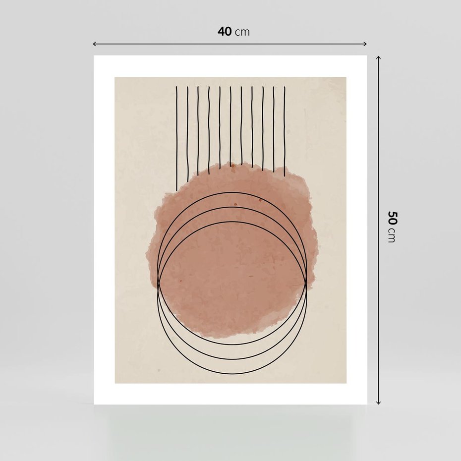 Plakat bez ramy 40x50 - Migotliwe Kontury - akwarelowa plama, geometryczne szkicowane kształty