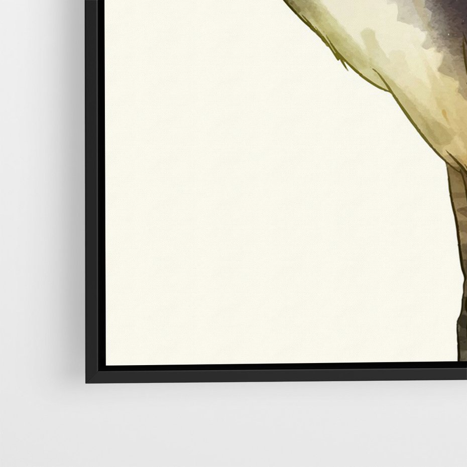 Obraz w ramie 70x100 - Kwiatowa Ekspresja - japońska sztuka, ptak - rama czarna