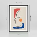 Plakat w ramie 50x70 - Impresje Kształtów - abstrakcyjny obraz, przypomina twarz - rama czarna