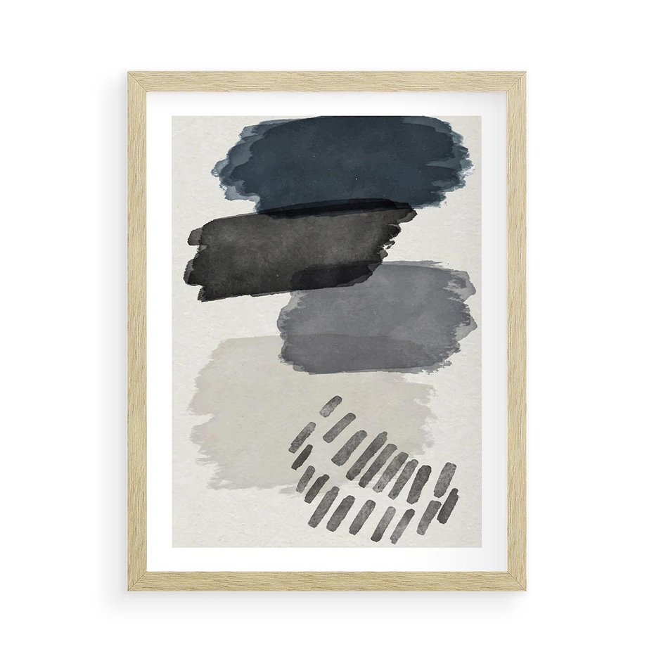 Plakat w ramie 50x70 - W Stylu Akwareli - nowoczesny plakat, abstrakcja - rama drewno