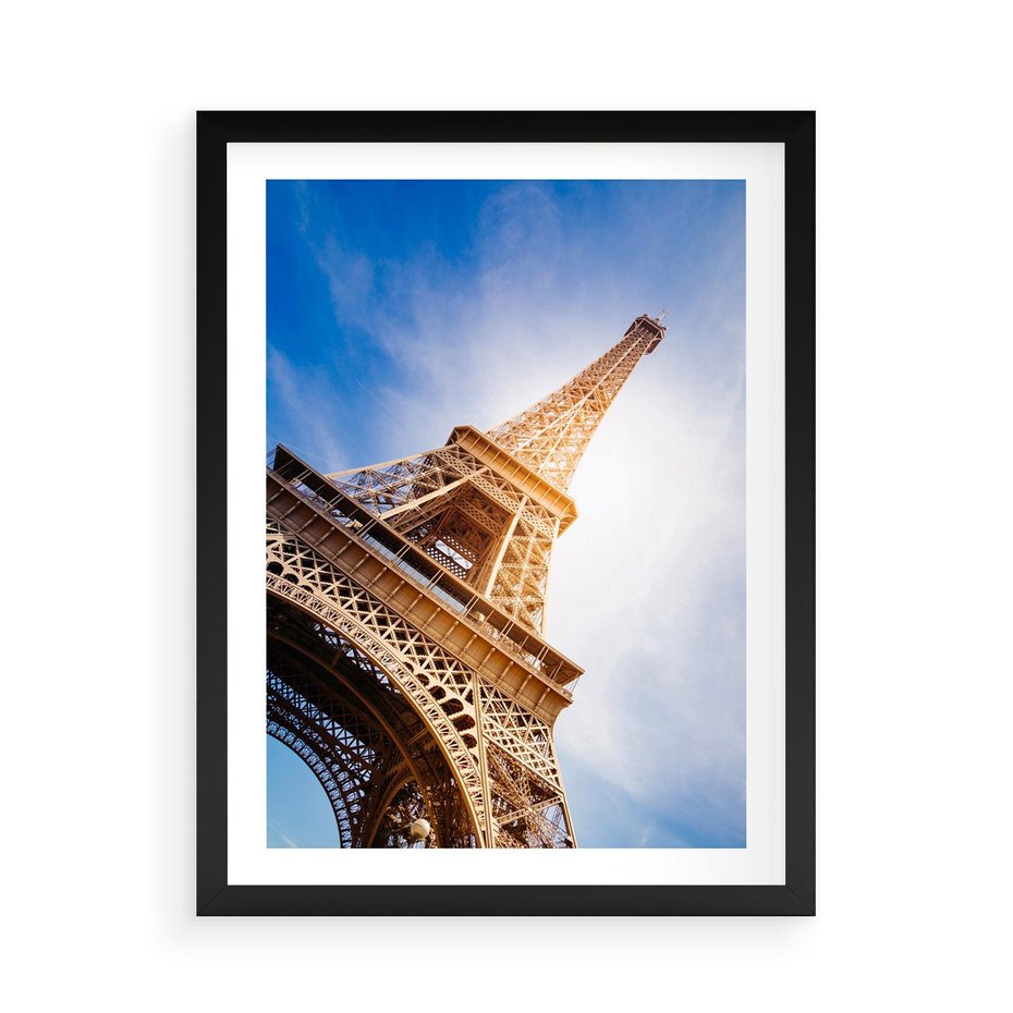 Plakat w ramie 50x70 - Eiffla - ikona Paryża - Eiffla, Paryż - rama czarna