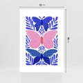 Plakat bez ramy 21x30 - Delikatna Symfonia Natury - motyle, rośliny