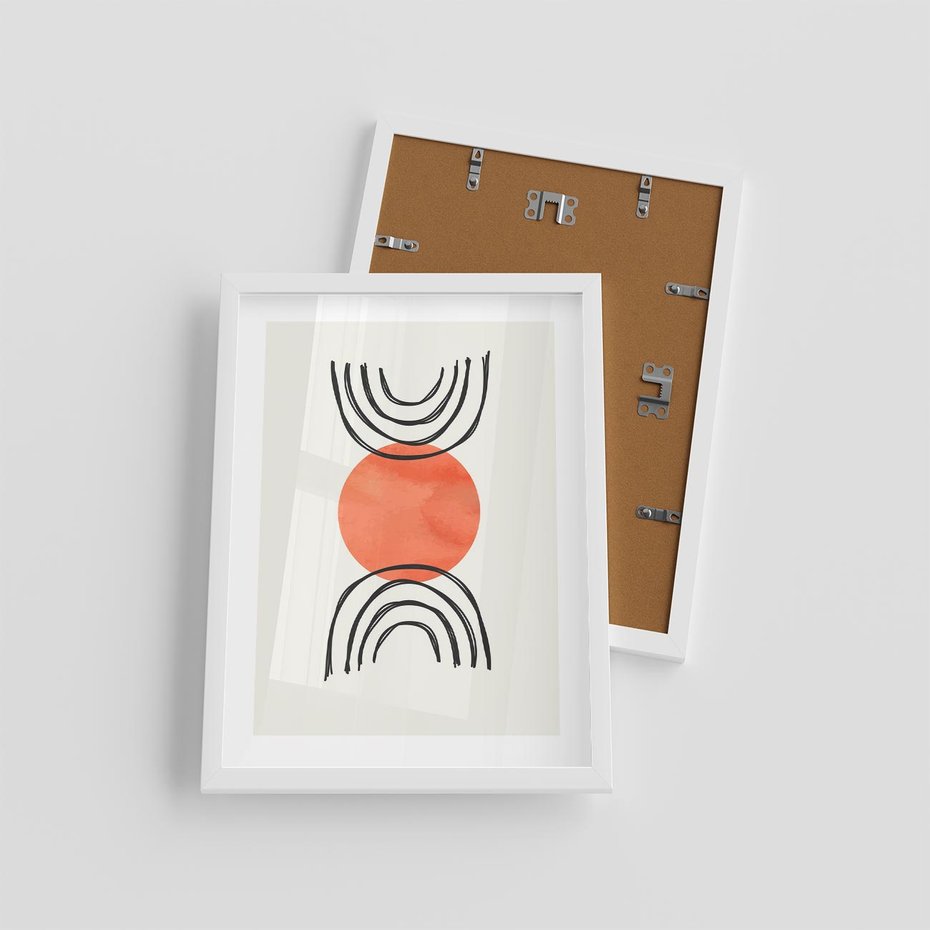 Plakat w ramie 30x40 - Lustrzane Widzenie - koło, boho styl - rama biała