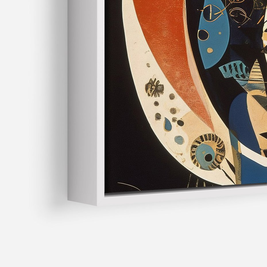 Obraz w ramie 50x70 - Księga Surrealnych Wymiarów - abstrakcyjny obraz olejny, kot - rama biała