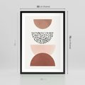 Plakat w ramie 50x70 - Geometryczna Harmonia w Brązach i Beżach - geometryczne kształty, brązy i beże - rama czarna